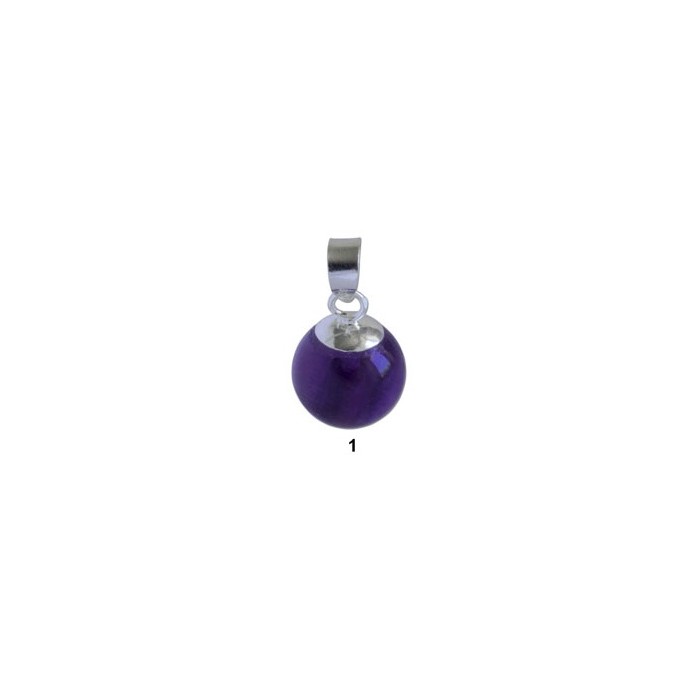 Pendentif argent/pierre bille