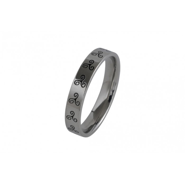 Steel ring/anneau triskel/4mm