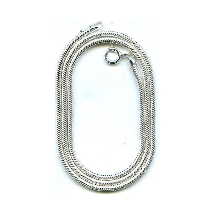 Chaîne argent/gros serpent ronde