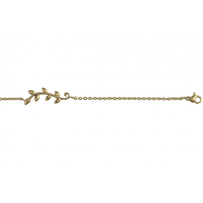 Steel bracelet/feuille/ip gold
