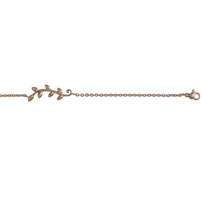 Steel bracelet/feuille/ip rose gold