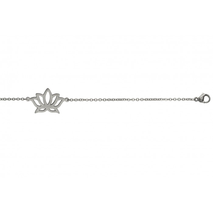 Steel bracelet/fleur de lotus
