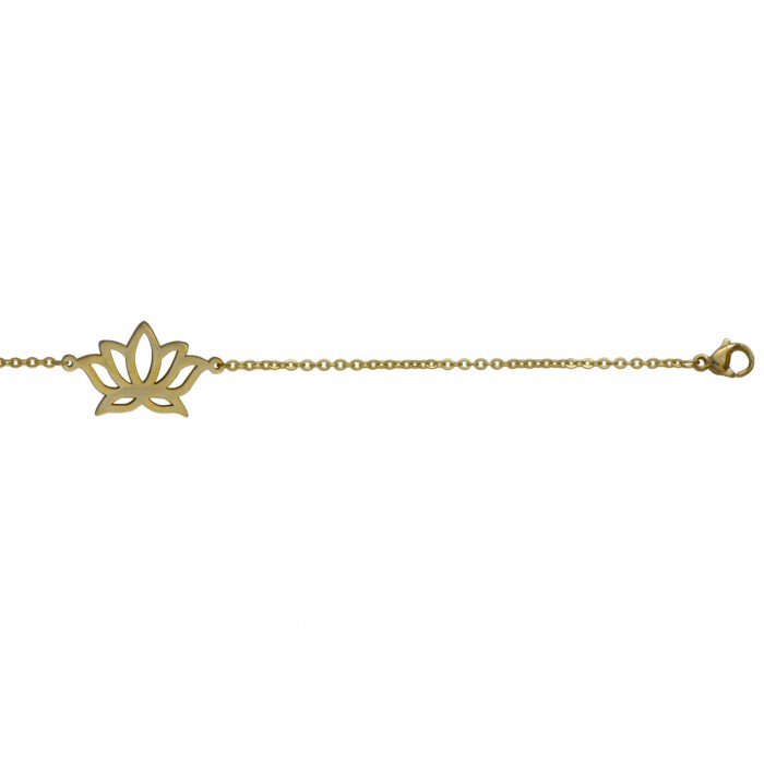 Steel bracelet/fleur de lotus/ip gold