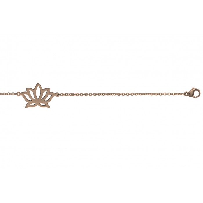 Steel bracelet/fleur de lotus/ip rose gold